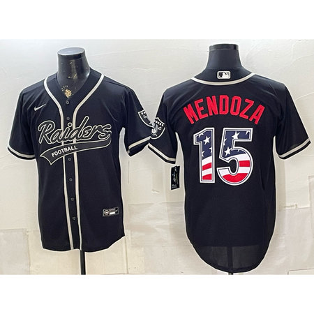 Youth Las Vegas Raiders #15 Fernando Mendoza Black Vapor Limited Baseball Jersey WEB1
