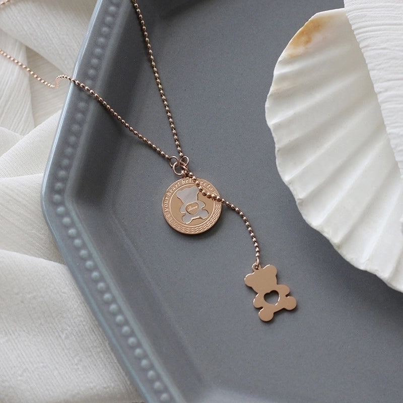 Sweet Bear 304 Stainless Steel Shell 18K Gold Plated Necklace