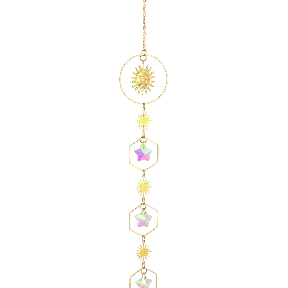 Crystal Wind Chime Ball Star Pendant Hanging Garden Home Xmas Party Decor