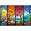 (Stamped/Counted) Four Seasons - 11CT Cross Stitch 60*40CM(glass painting cross stitch)(Big Size)