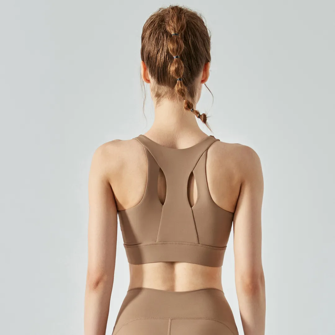 Buy Hergymclothing high support shockproof front zip workout sports bra with removable cups at an affordable price