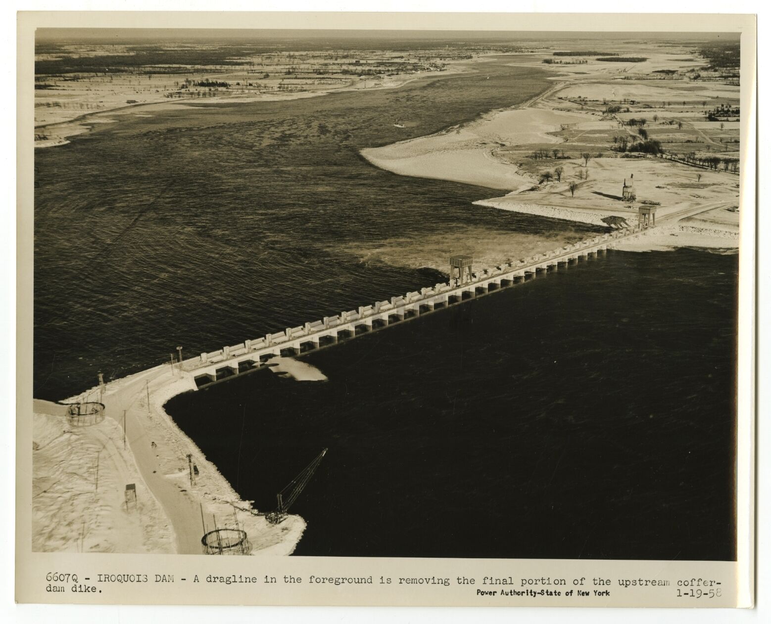 Iroquois Dam - New York Power Authority - Original Vintage Photo Poster paintinggraph - 1958