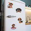 4PCS 2D/flat acrylique DIY diamond art frigo kit d&rsquo;aimants design teckel DIY art r&eacute;frig&eacute;rateur &agrave; aimant autocollant magn&eacute;tique diamond art d&eacute;coration r&eacute;frig&eacute;rateur bo&icirc;te aux lettres d&eacute;coration maison bricolage