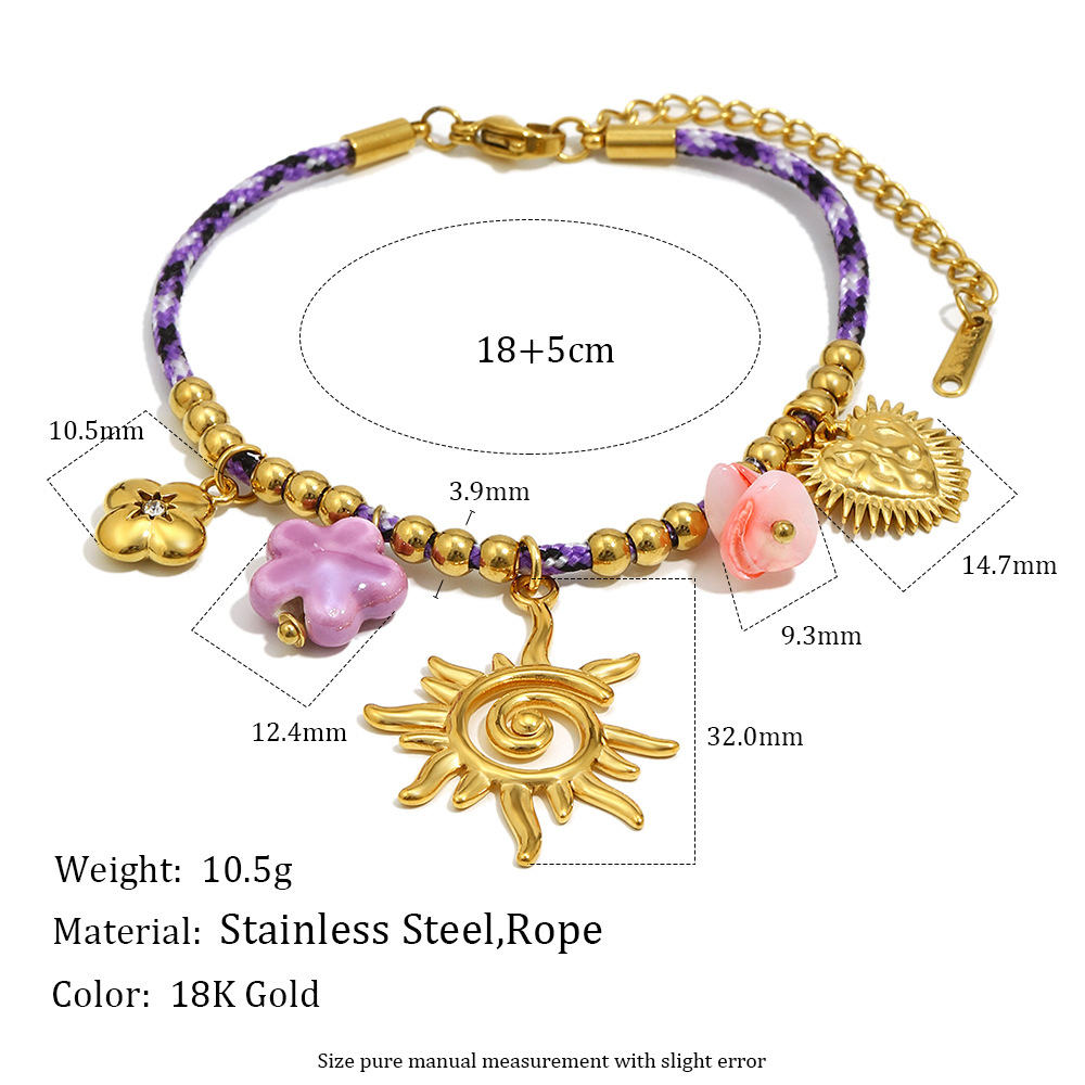 Popular European and American niche design necklace stainless steel 18K plated rope pendant necklace for women