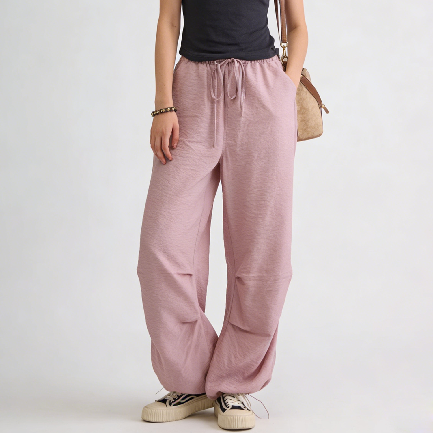 Silk Pants Elastic Waist Cargo REAL SILK LIFE