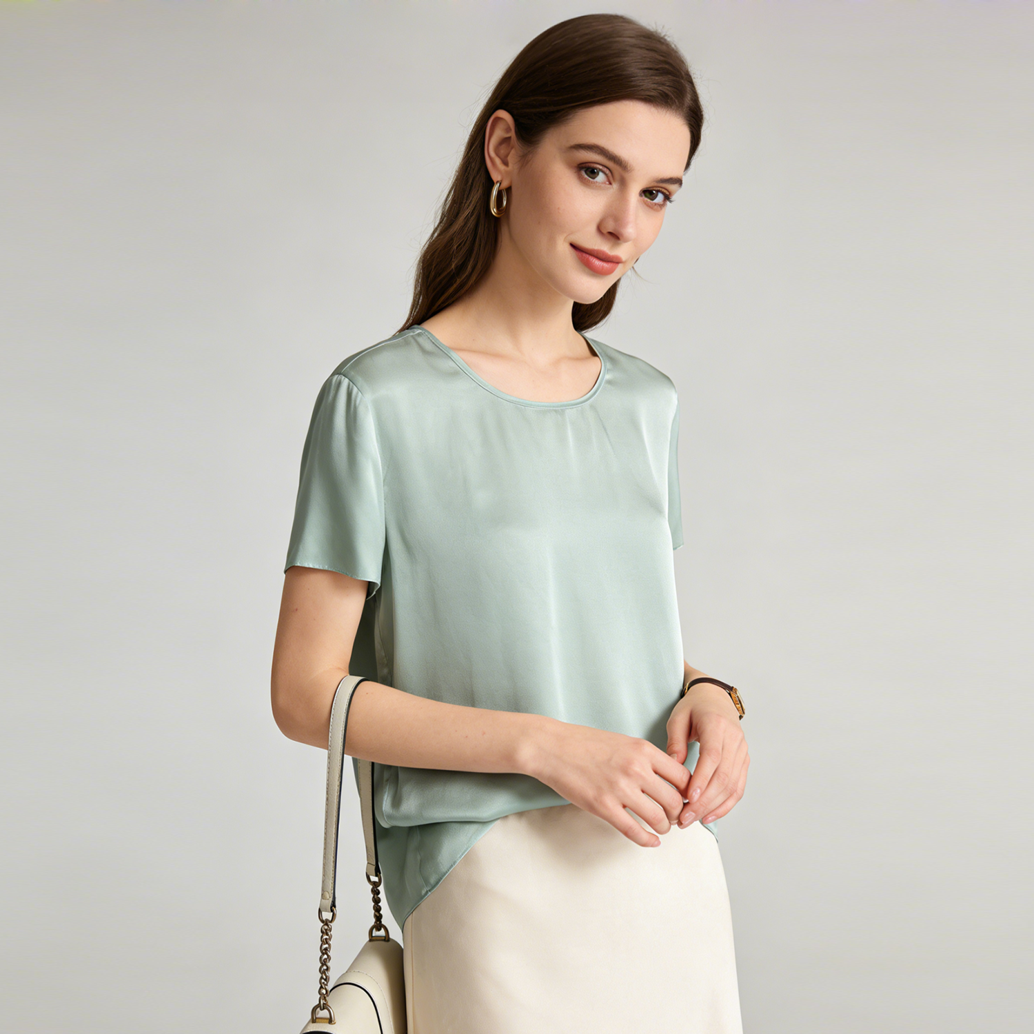 Silk Blouse Washable T-Shirt Top REAL SILK LIFE
