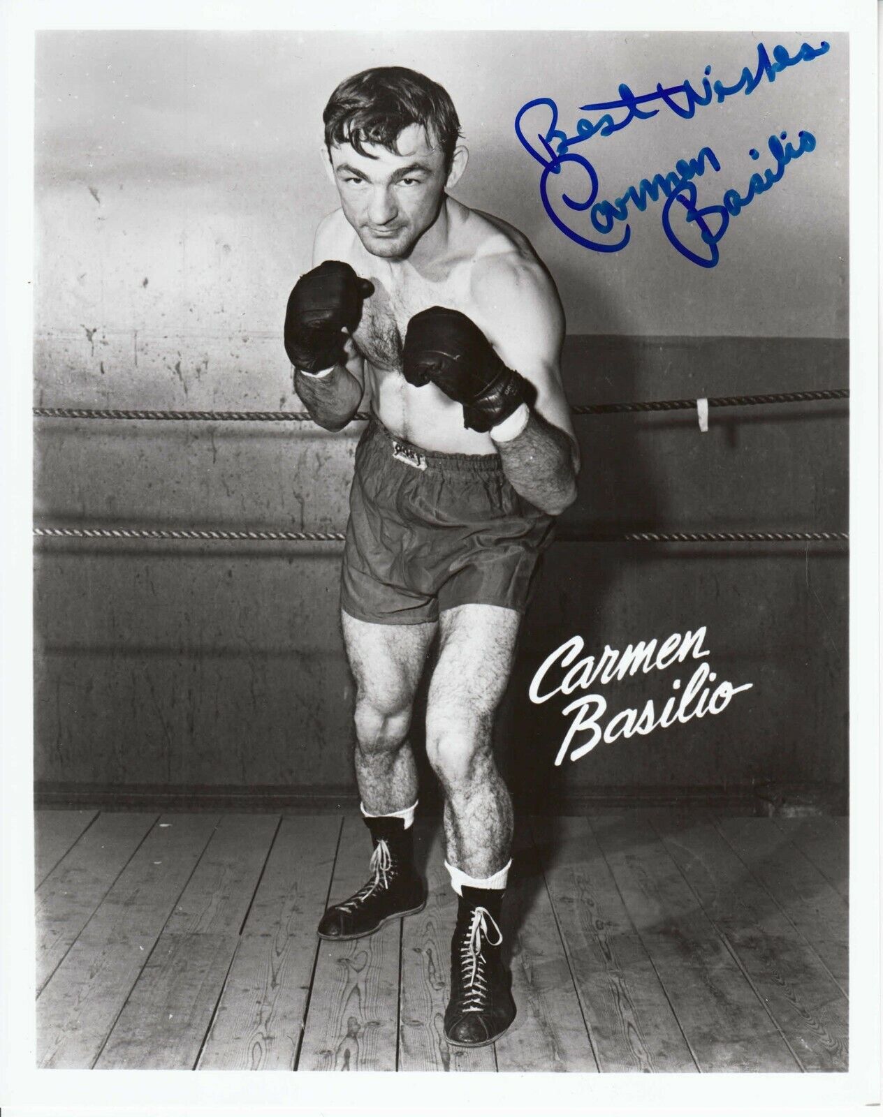 Carmen Basilio #0 8x10 Signed Photo Poster painting w/ COA Boxing 031719