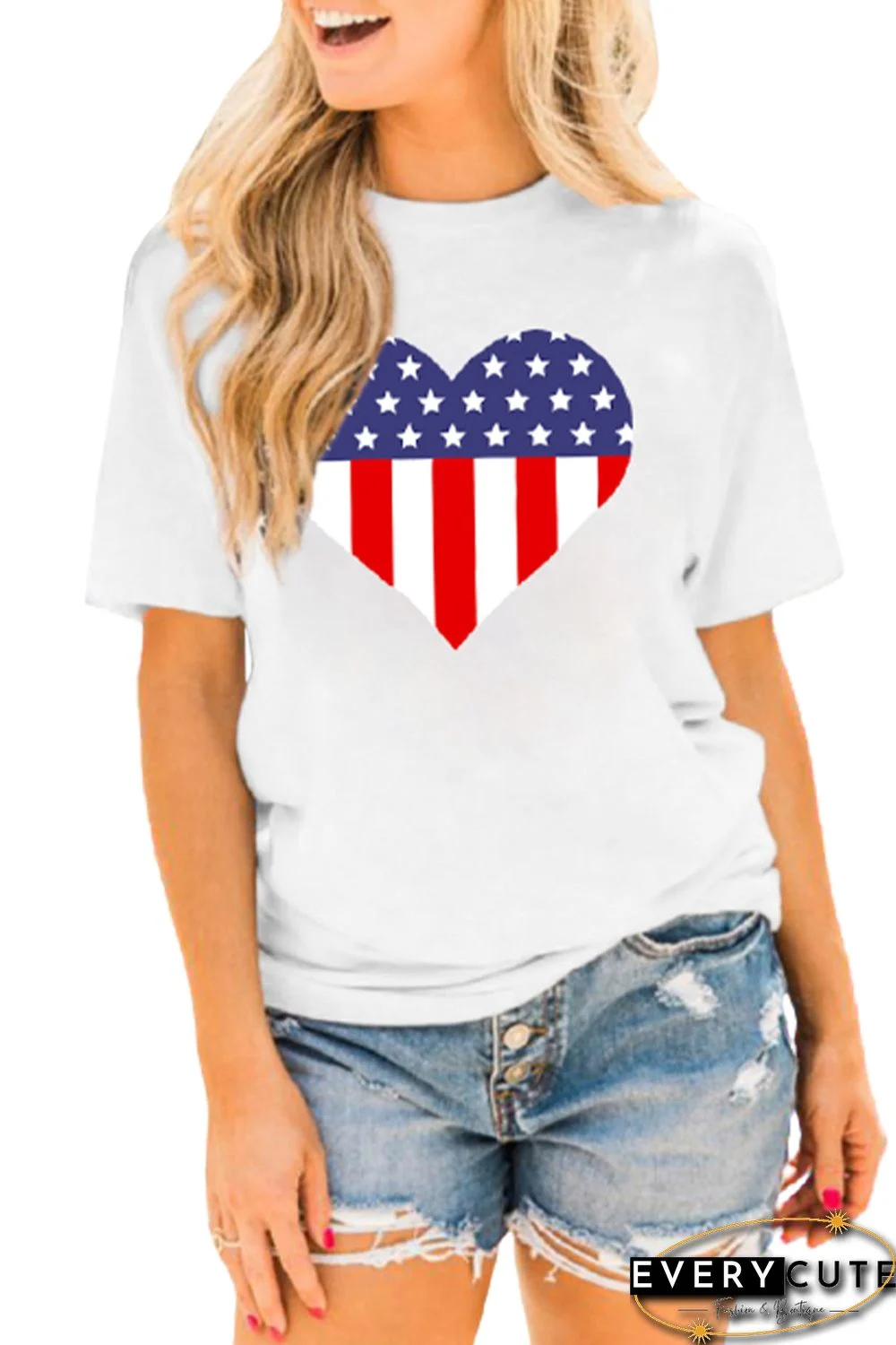 White American Heart Graphic Tee