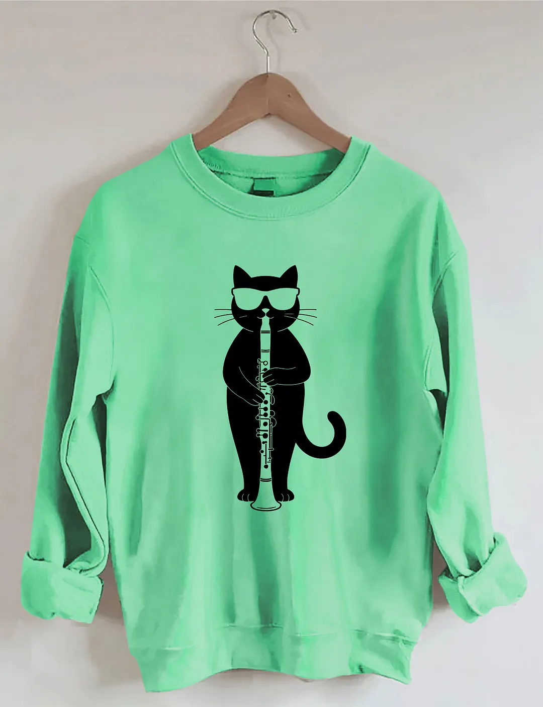 Funny Cat Clarinet Player Sweatshirt