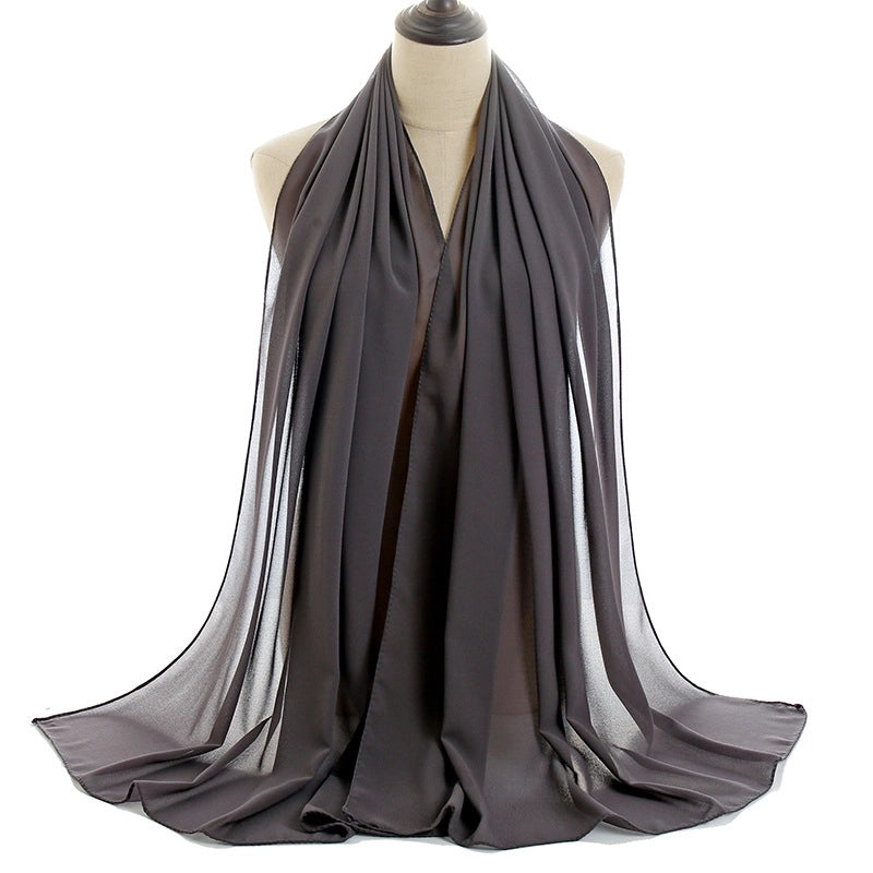 Women’s Minimalist Solid Color Chiffon Cotton Linen Scarves