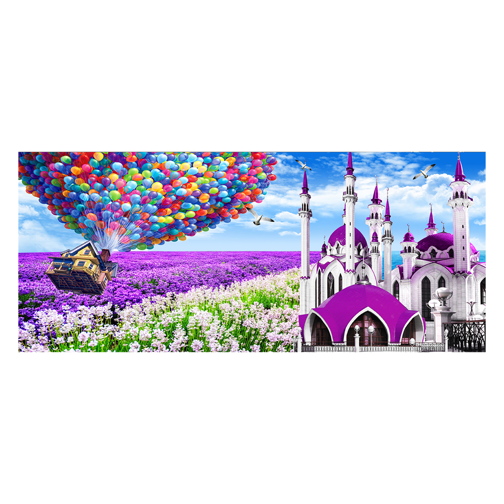 

Lavender Castle - 11CT Stamped Cross Stitch - 148*65CM (Big Size), 501 Original