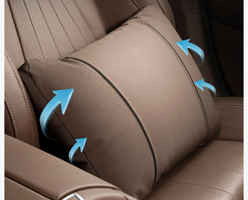 🔥Hot sale🔥High-end 6D aviation design car lumbar headrest set
