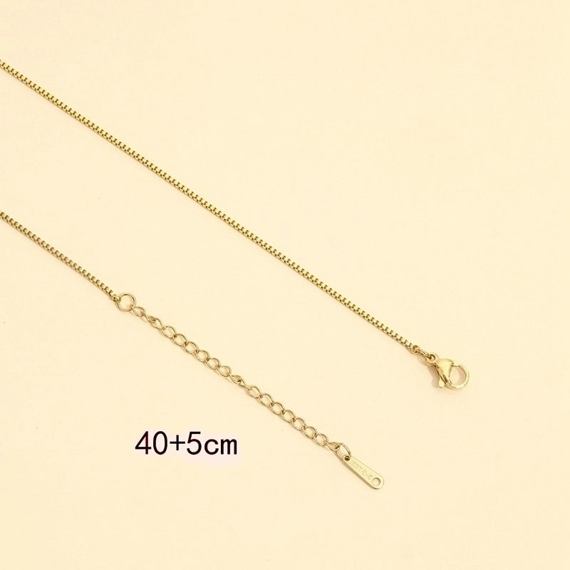 Stainless Steel 18K Gold Plated White Gold Plated Minimalist Plating Solid Color Necklace