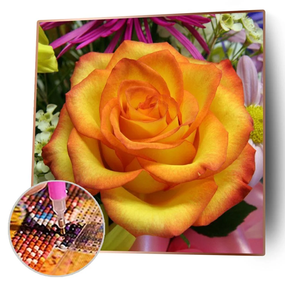 Diamond Painting - Full Round Drill - Elegant Flower(30*30cm)