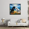 Two Horses-11CT Stamped Cross Stitch 45*45cm/17.72*17.72in tapestrymarket
