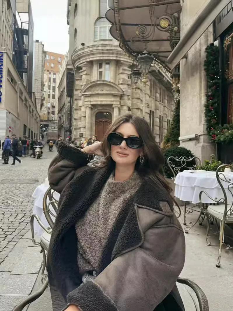 Nigikala Nigikala Women's 2025 Spring And Autumn New Casual Fur One-Bried Double-Sided Jacket Jacket B88681