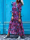 Floral Printed Long Sleeves Maxi Dresses