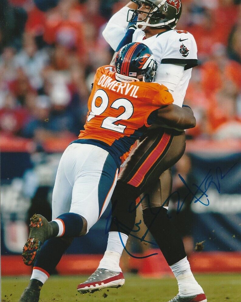 ELVIS DUMERVIL SIGNED DENVER BRONCOS NFL FOOTBALL 8x10 Photo Poster painting #2 EXACT PROOF