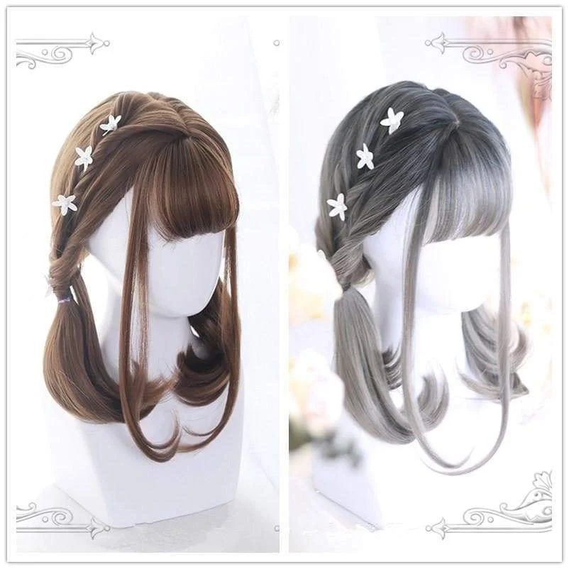 [Clearance] Grey/Brown Lolita 45cm Daily Wig SP1811801