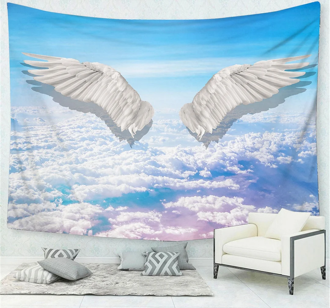 Psychedelic Tapestry For Bedroom Decor 3D Printed Feather Wall Hanging Cloth Tapestry Ancient Religious Totem Travel Camping Mat