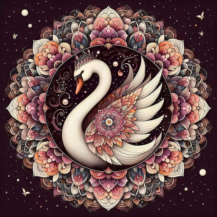 Mandala Swan 40*40CM (Canvas) Full Round Drill Diamond Painting gbfke