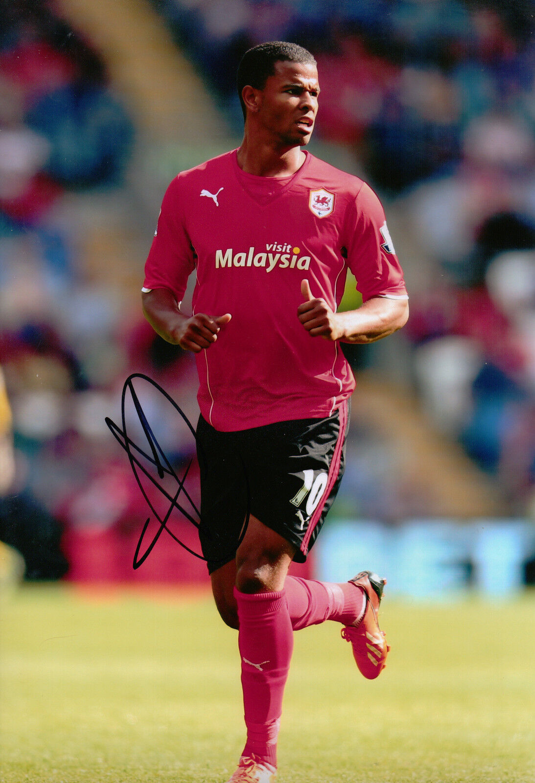 Fraizer Campbell Signed 12X8 Photo Poster painting GENUINE Cardiff City AFTAL COA (1620)