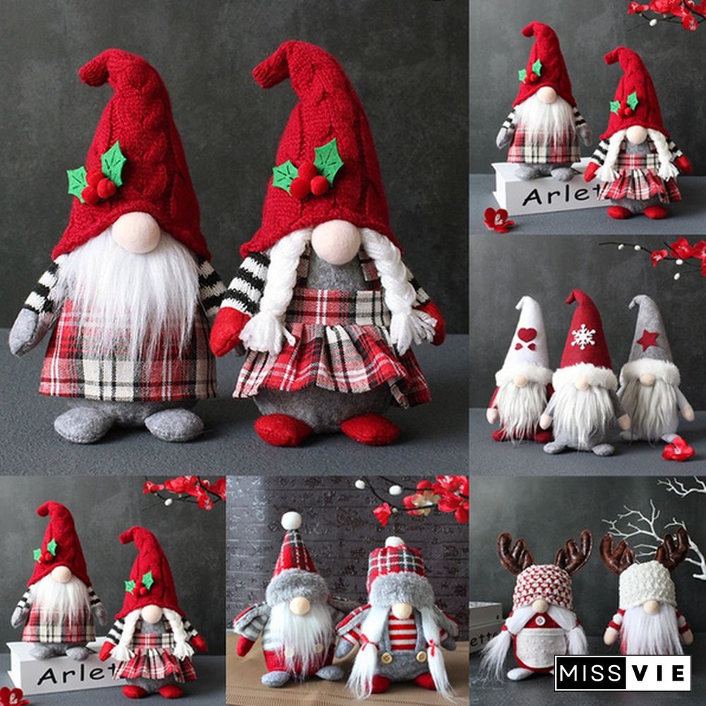 34Styles Elf Doll Ornaments Faceless Plush Doll Rudolph Gnomes Dwarf Santa Claus Swedish Tomte Dwarf