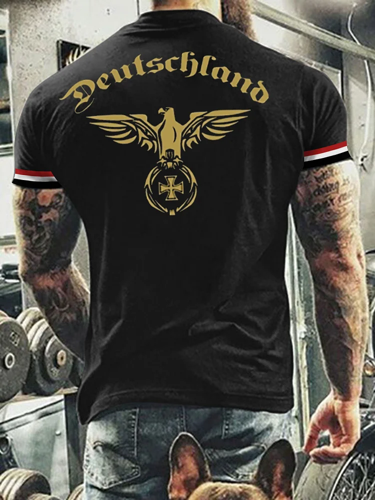 Herren Deutschland Reichs adler Kranz Pullover T-Shirt
