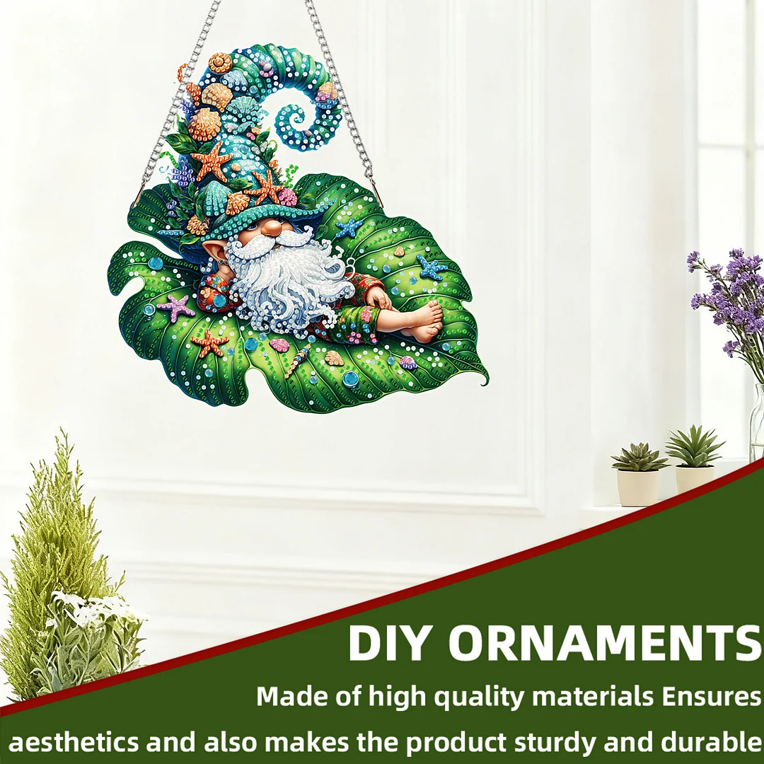 Ocean Gnome 2D Flat DIY Special Shape Diamond Art Hanging Pendant Kit Wall Decor