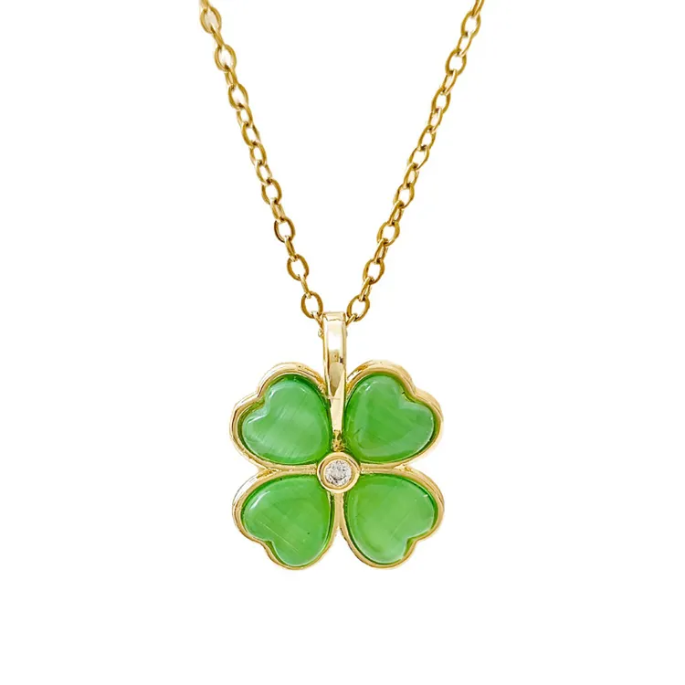 Luxurious Vintage-style Four-Leaf Clover Pendant Necklace