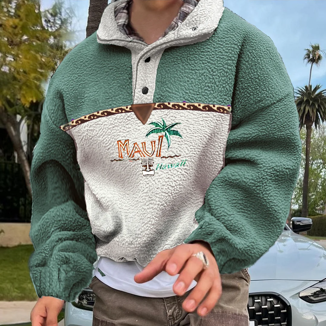 Unisex Vintage MAUI 1/4 Zip Fleece Sweatshirt