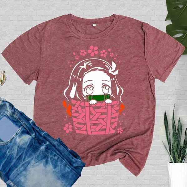 New Demon Slayer Kimetsu No Yaiba Kamado Nezuko Printed T Shirt Women Men Teens Fashion Hip Hop Harajuku Casual Short Sleeve Tops Tees - Shop Trendy Women's Clothing | LoverChic