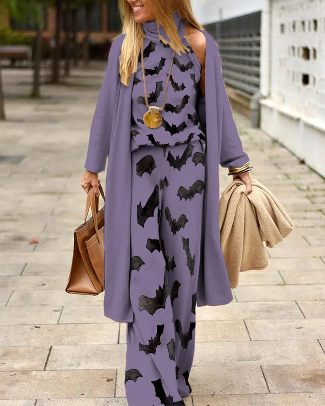 Herringbone Sweater Three-Piece Suit 85f7