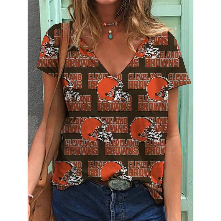 Cleveland Browns Lightweight Short Sleeve V-Neck T-Shirt