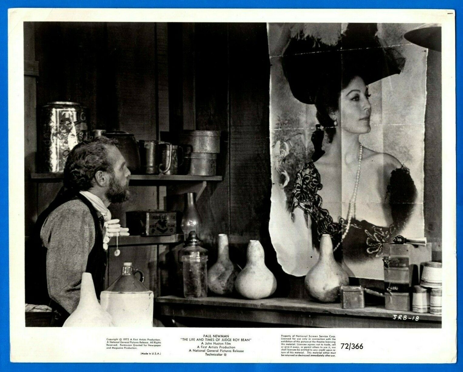 PAUL NEWMAN AVA GARDNER Vintage 8x10 Photo Poster painting 1972 LIFE AND TIMES OF JUDGE ROY BEAN