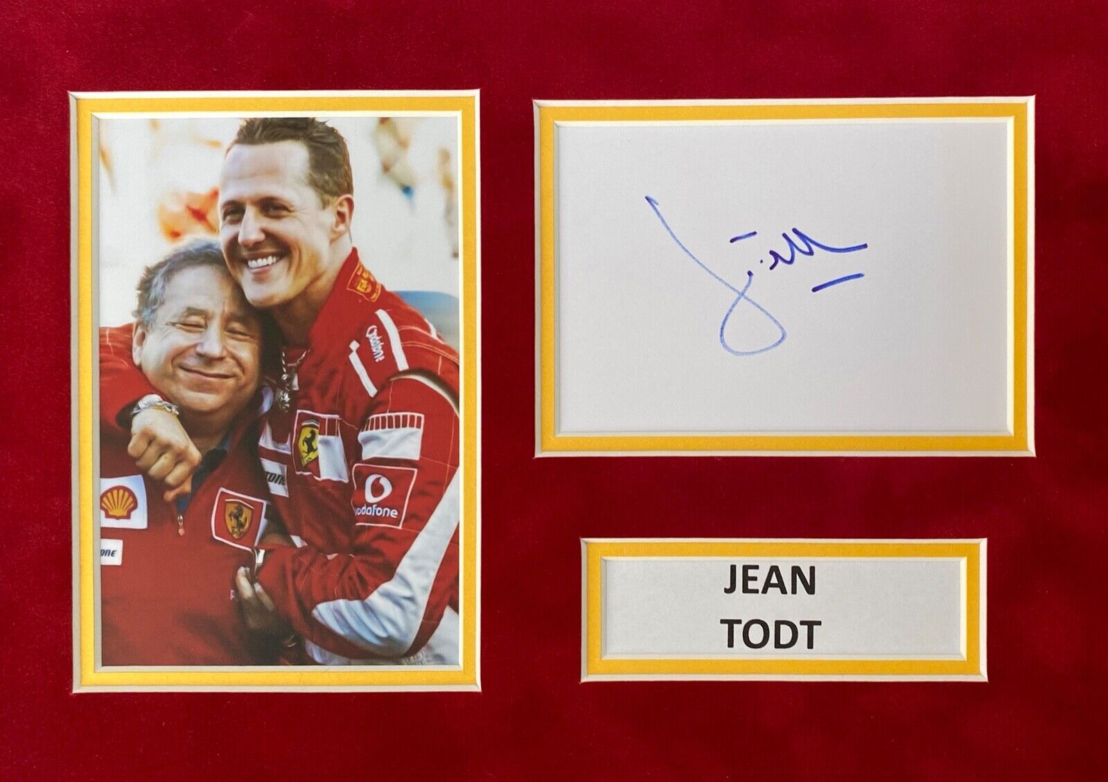 JEAN TODT HAND SIGNED A4 Photo Poster painting MOUNT DISPLAY F1 AUTOGRAPH FERRARI