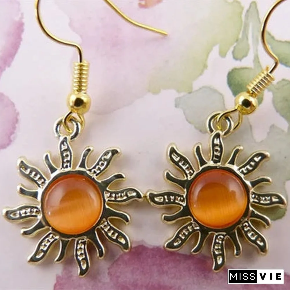 PLATED SUN EARRINGS