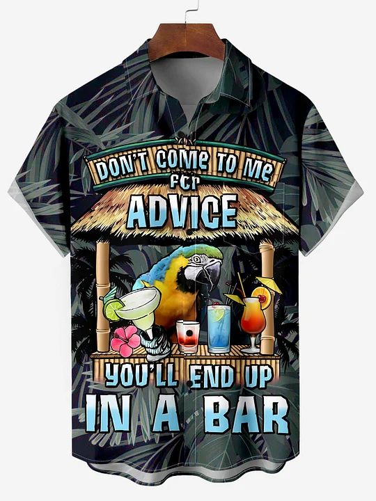 Hawaii Parrot Party Resort Life Short Sleeve Shirt PLUSCLOTHESMAN