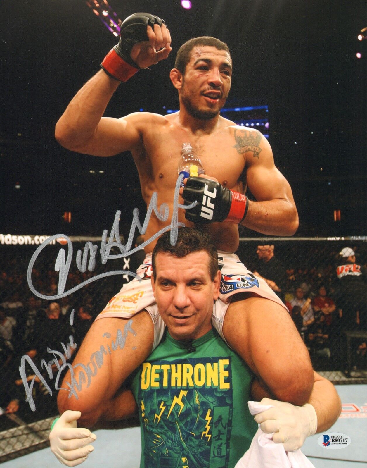 Jose Aldo & Andre Pederneiras Signed 11x14 Photo Poster painting BAS Beckett COA UFC Autograph