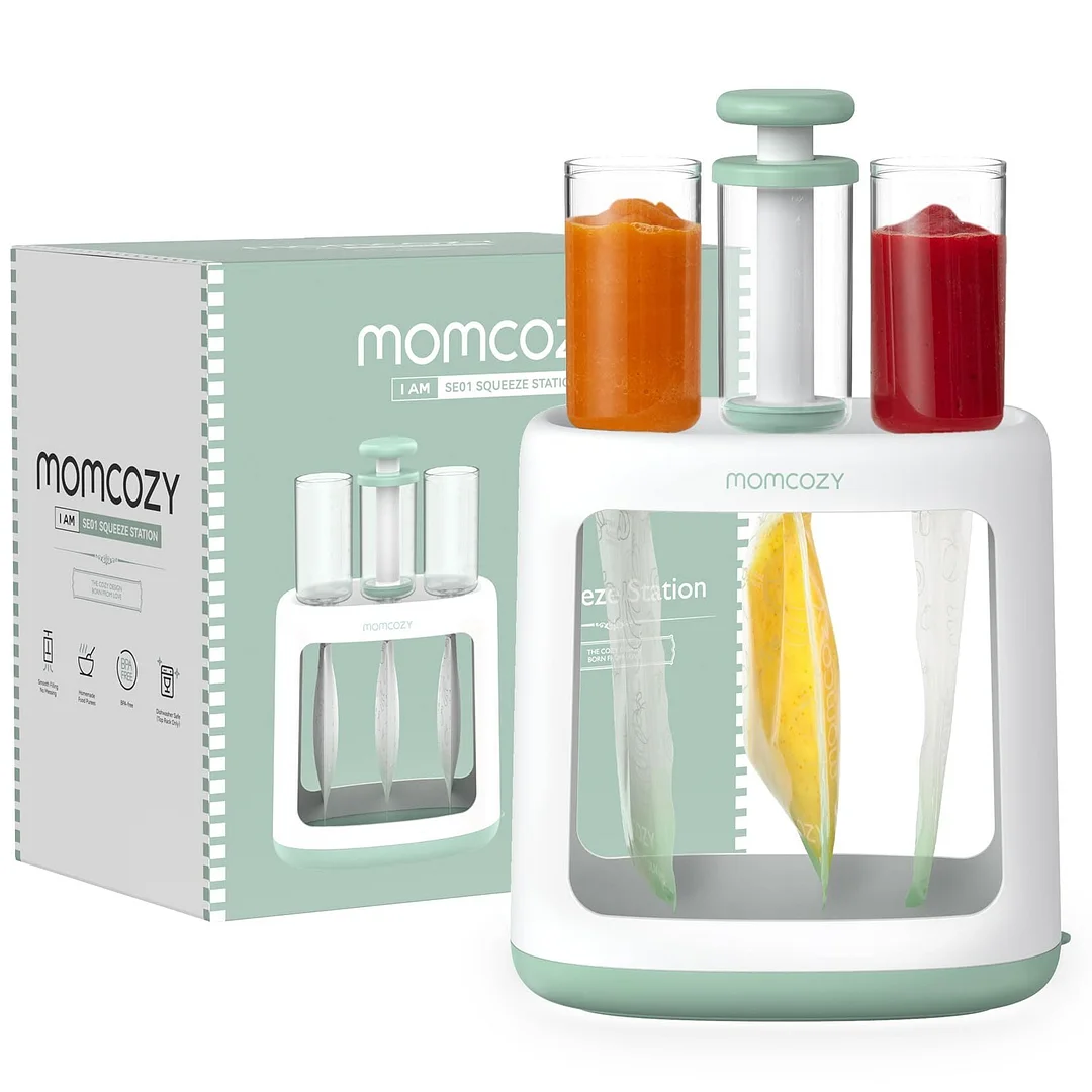 Momcozy Squeeze Station For Homemade Baby Food,No Food Splashing,BPA-Free,Dishwasher Safe