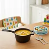Cast Iron Milk Pot Easy To Clean Non Stick Sauce Pots.Small Cooking Pot with Lid and Long Handle for Restaurant Household Cooking