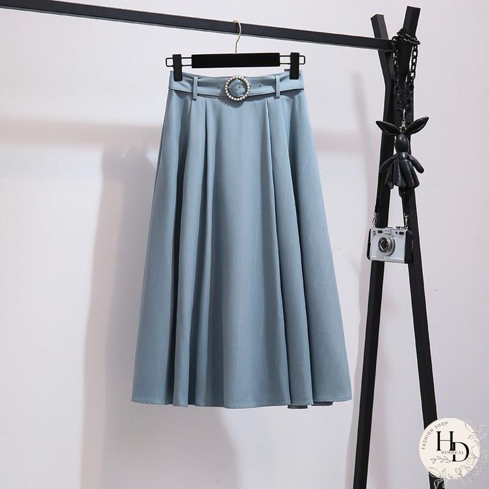 Sweet Chiffon Blouse+Belt Skirt P15751