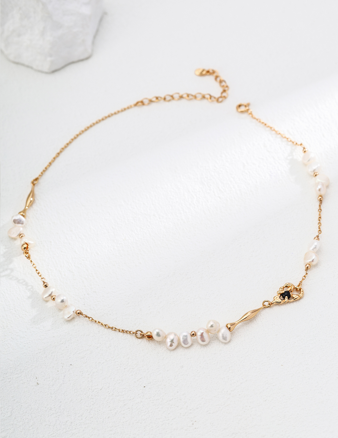 Natural Pearl Black Onyx Necklace