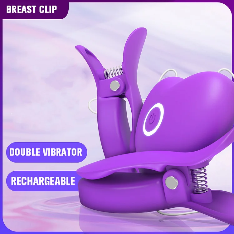 Rechargeable Breast Clip Women's Vibrating Masturbator Chest Massage