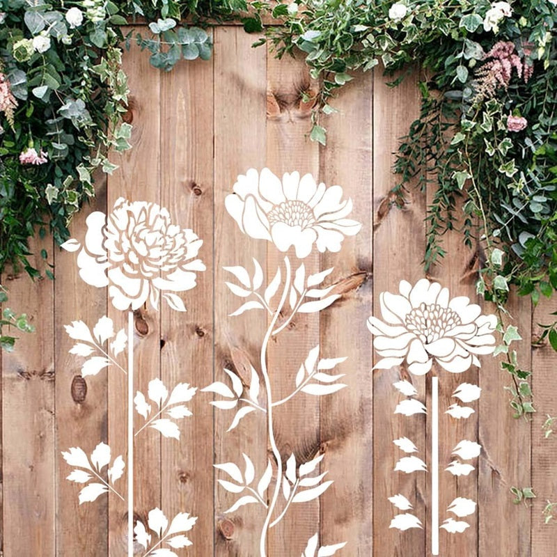 Unique Gift Garden Fence Large Flower Stencils DIY Decoration BloomTrace