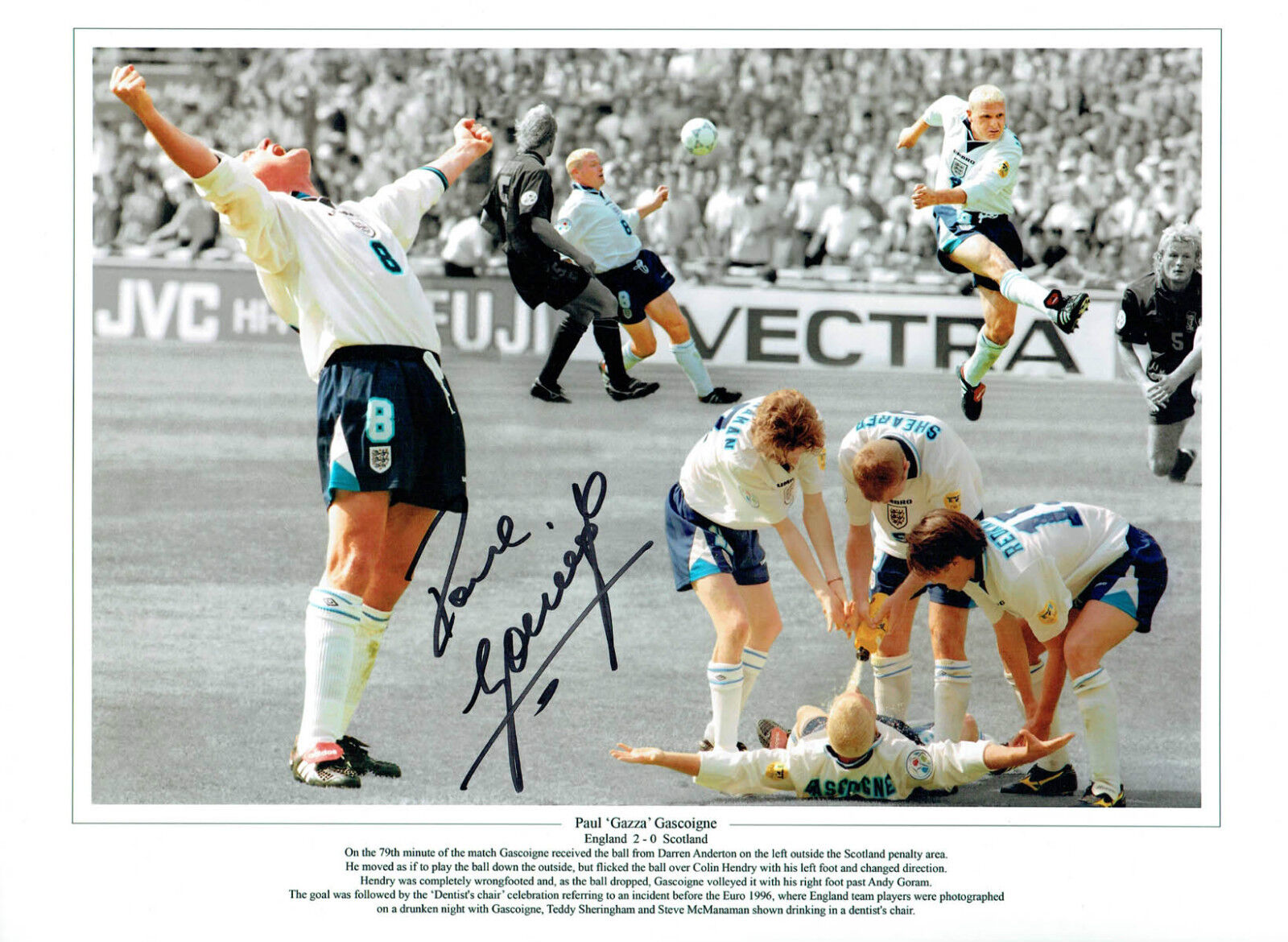 Paul GAZZA Gascoigne Signed Autograph 16x12 England Montage Photo Poster painting B AFTAL COA