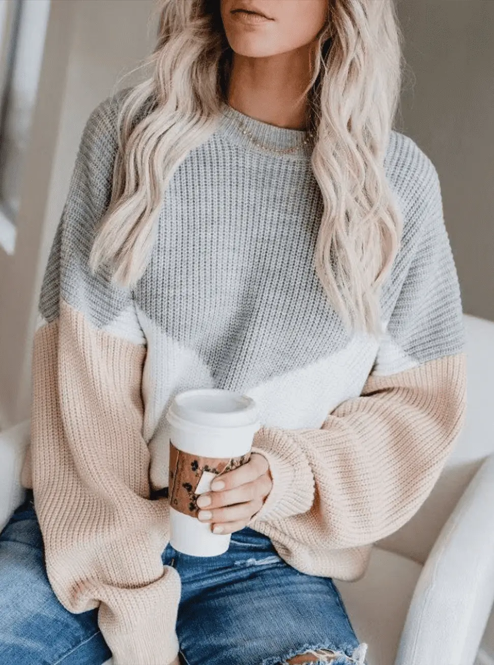  thdmladies Plus Size Striped Sweater thedmladies