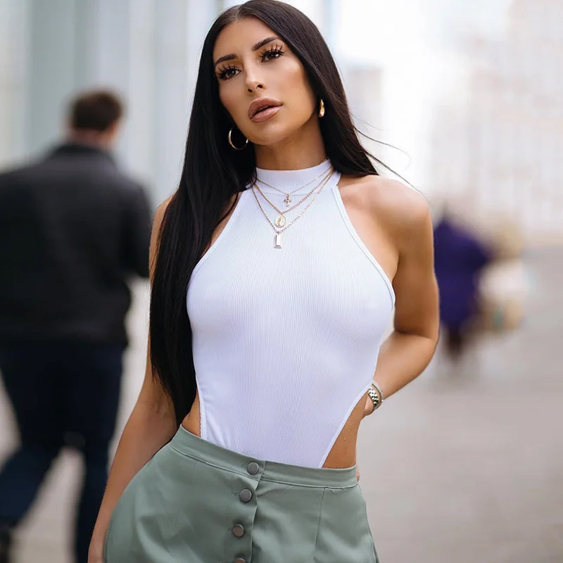 Uveng Uveng New Sexy Slim Sleeveless Round Collar Jumsuit Female Women's Street Stall