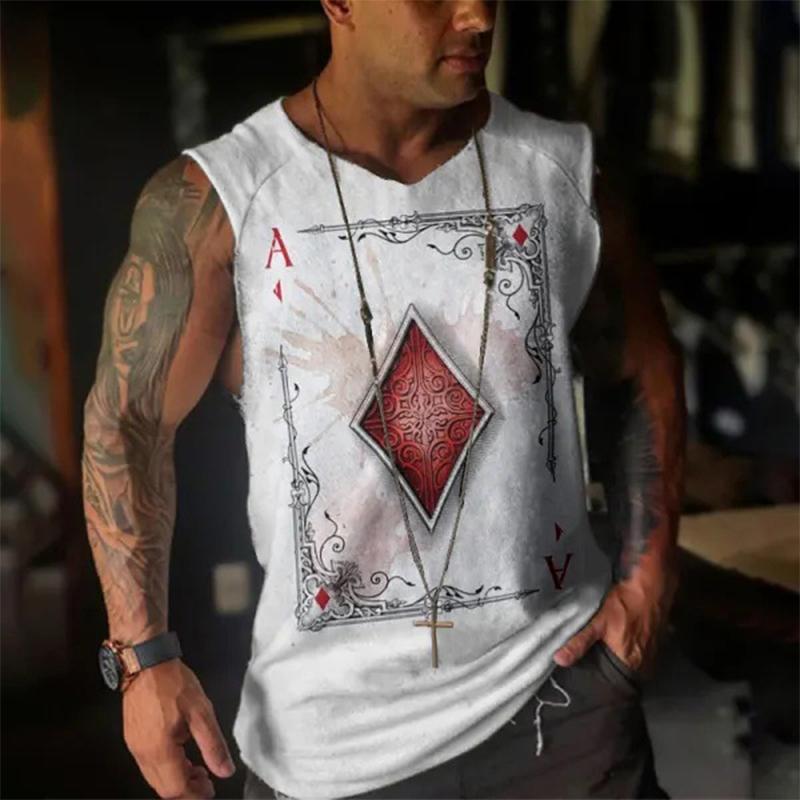 Men's Casual Square A Round Neck Tank Top
