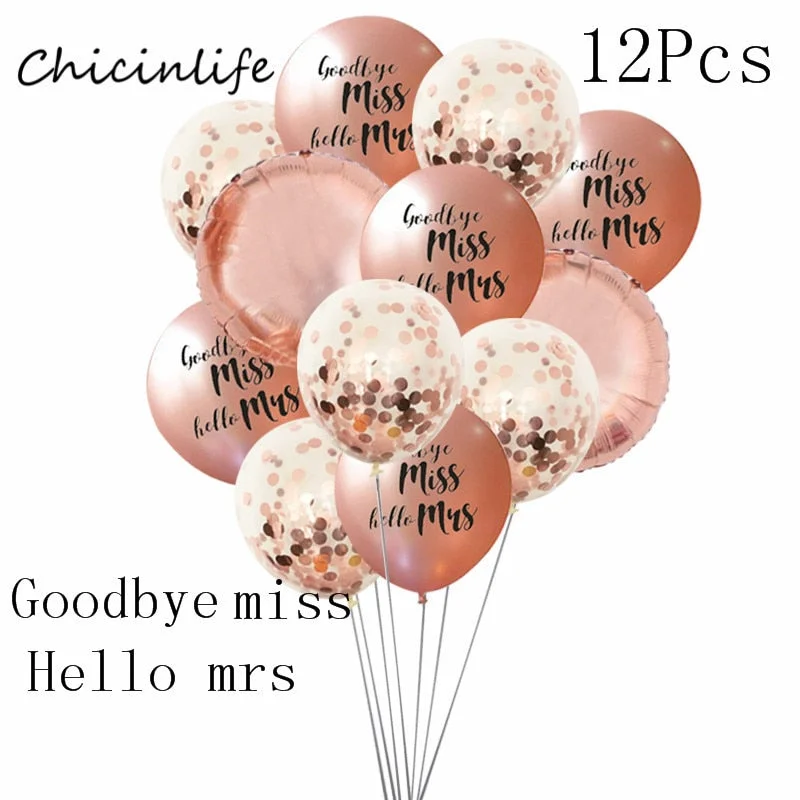 Chicinlife Rose gold Bride To Be Latex Balloons heart star balloon Bachelorette wedding party decoration